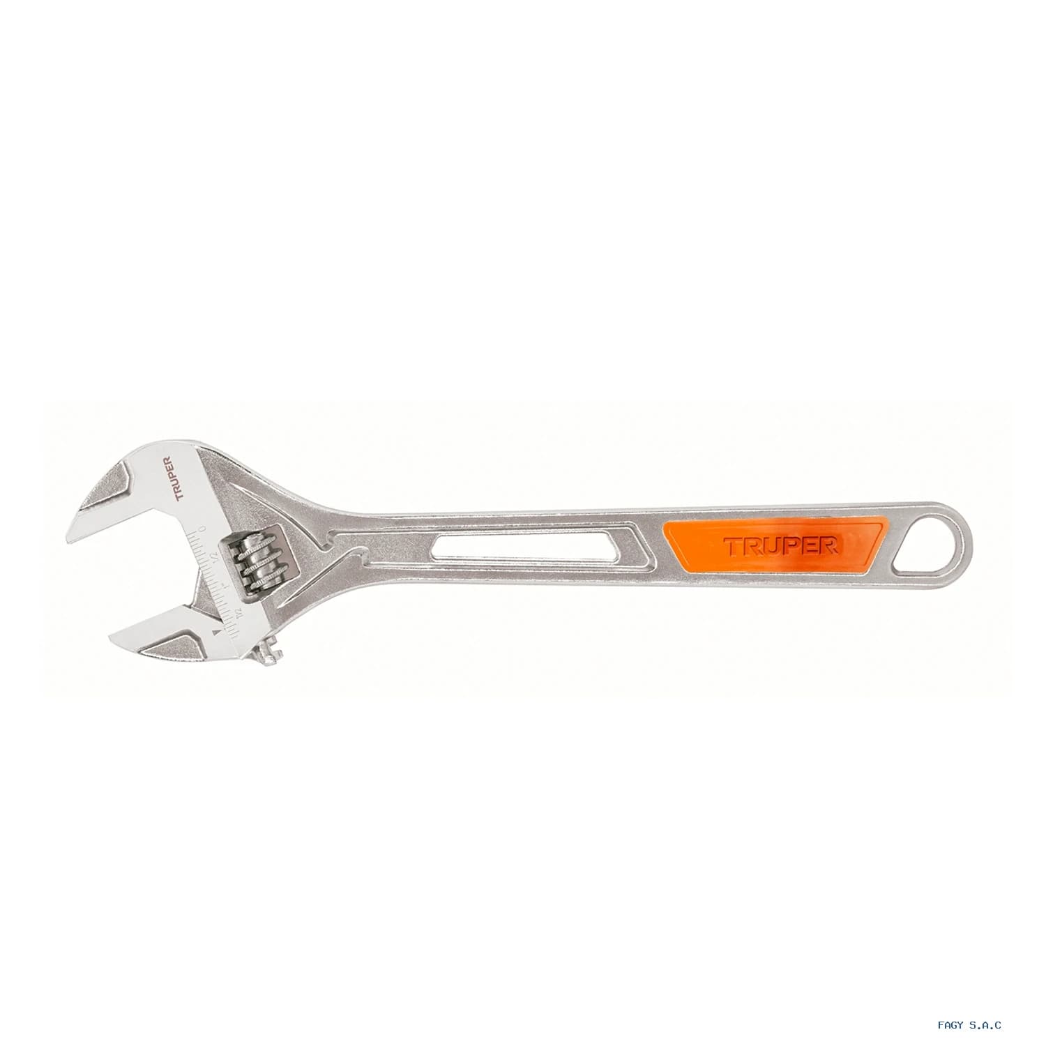 Llave ajustable (perico) 15" cromada, TRUPER PET-15X 100048