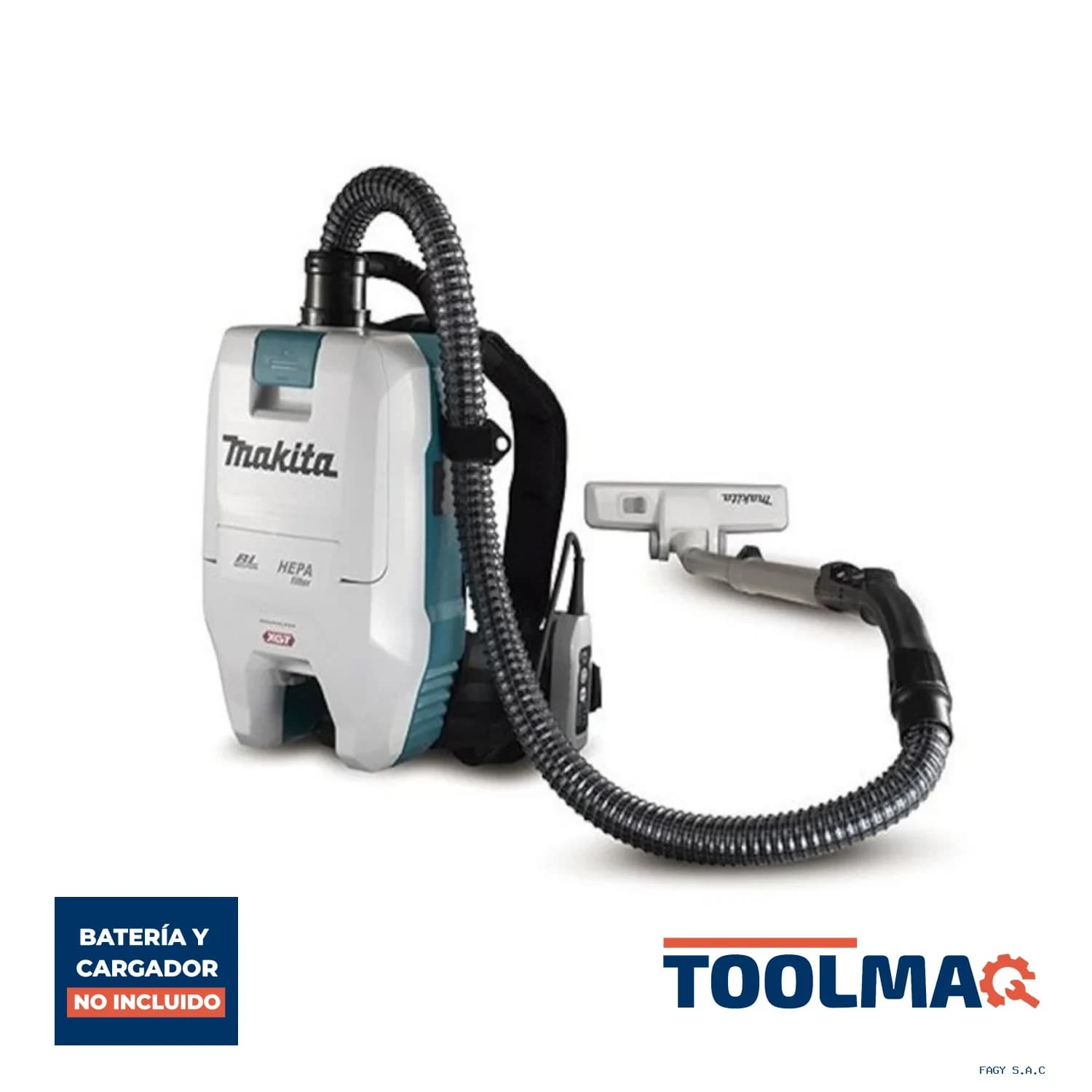 Aspiradora Inalambrica de Mochila 40V Cap. 2L 2.4 m³/min XGT (Sin Baterías) Makita VC008GZ