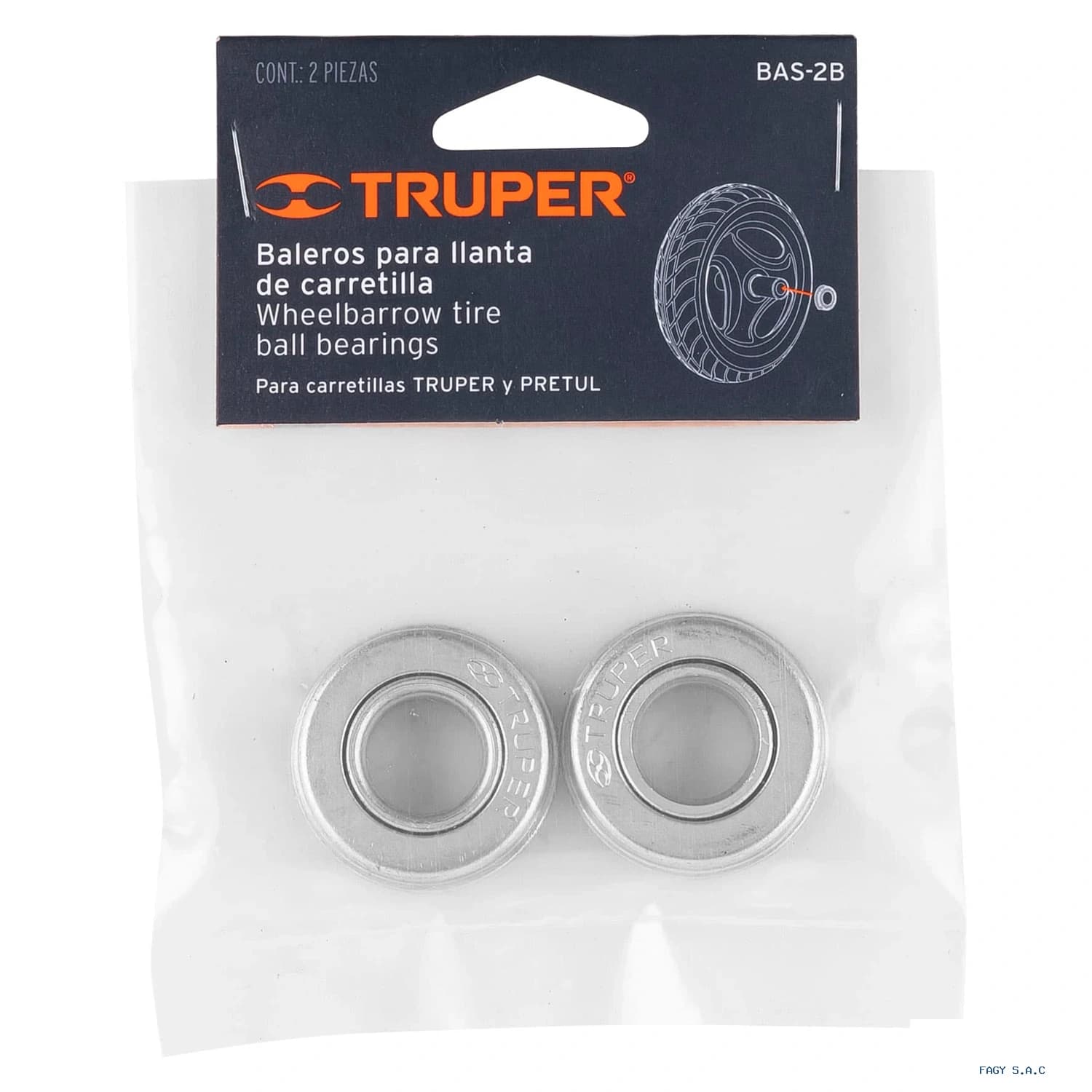 Juego de 2 baleros para carretillas EXPERT, TRUPER y PRETUL 19784 - Truper
