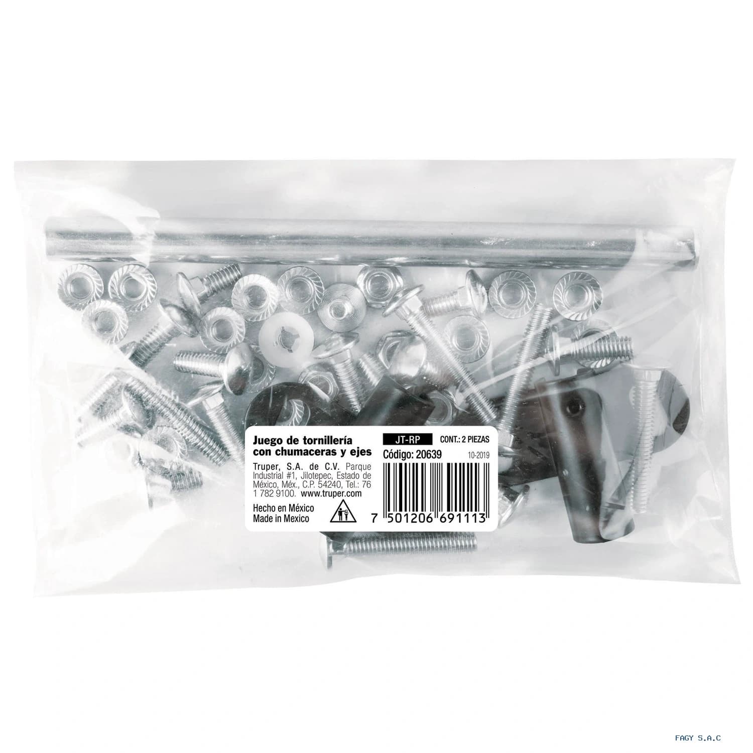 Tornilleria chumaceras y eje p/carretillas Truper 100154 - Truper