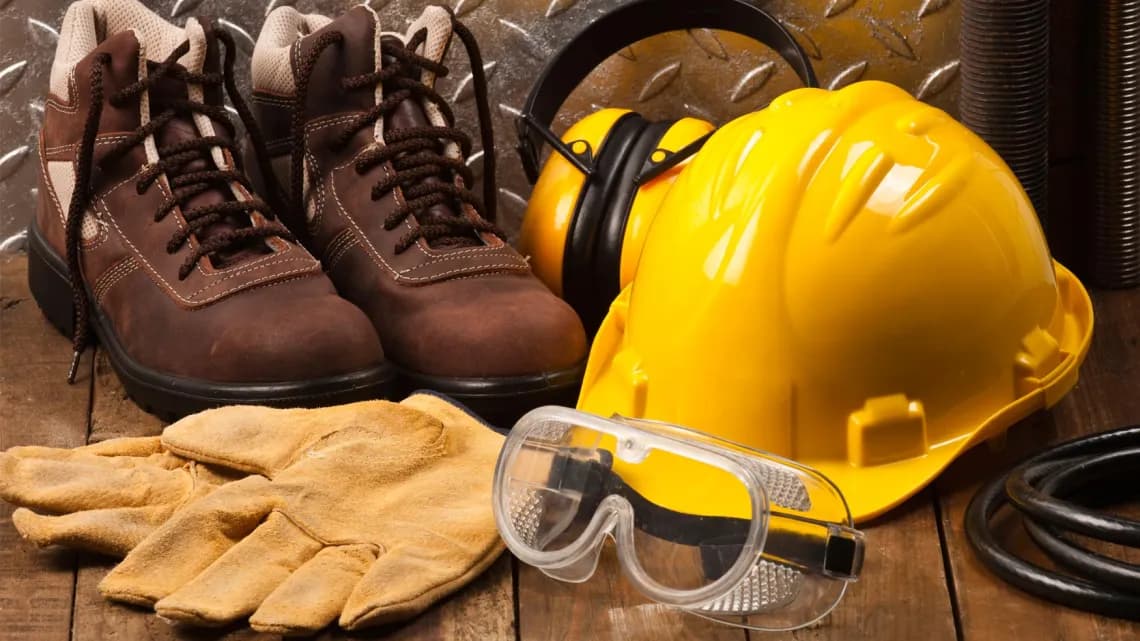 Trabajador equipado con protección personal completa