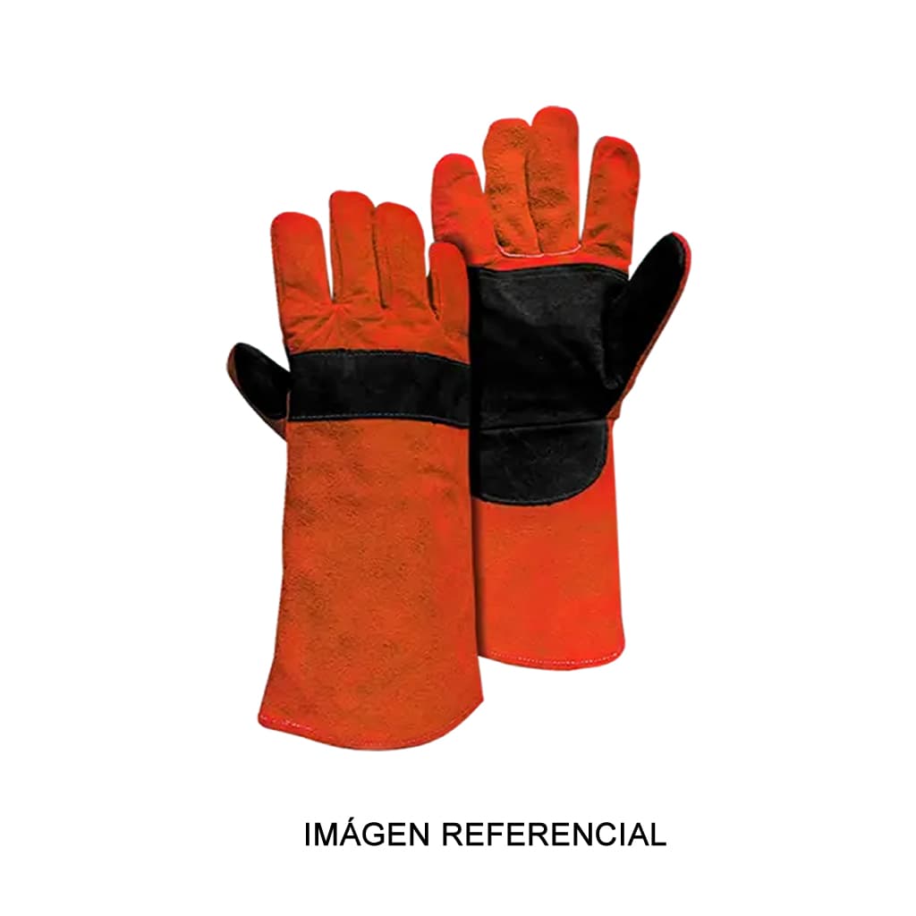 Guante cuero soldador naranjo negro steelpro - Steelpro