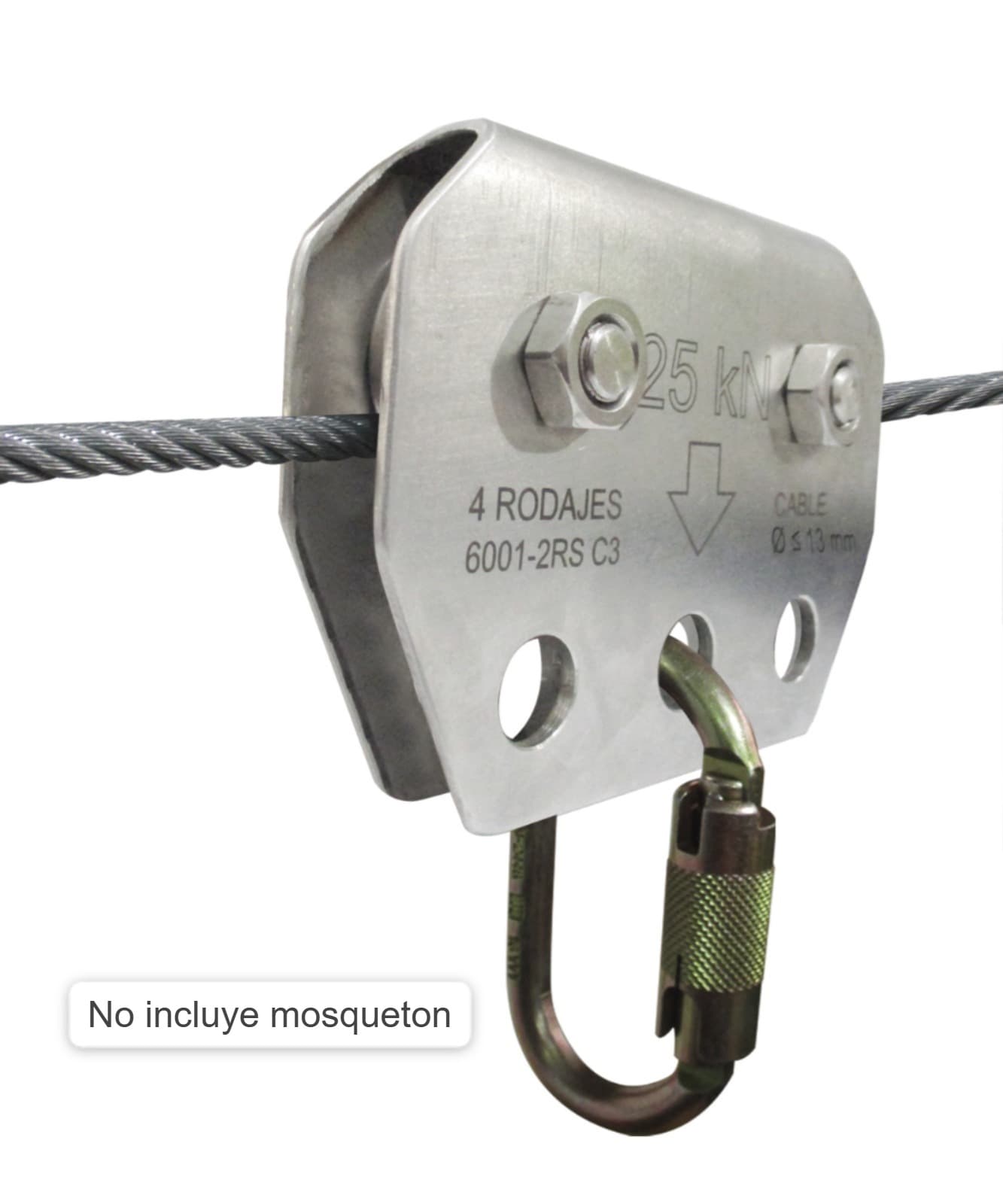 Polea tandem para cable hasta 13mm Hauk PF2T13 - HAUK