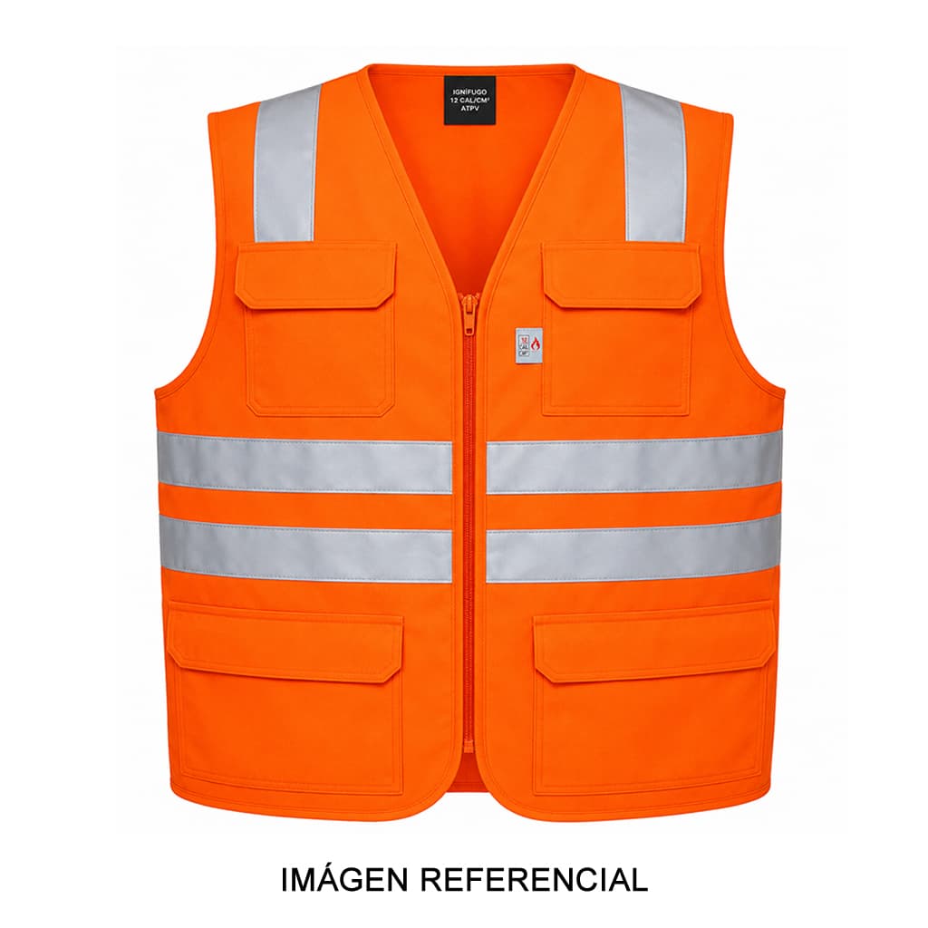 Chaleco Ignífugo de 12 cal/cm² con cinta reflectiva - Producto Importado