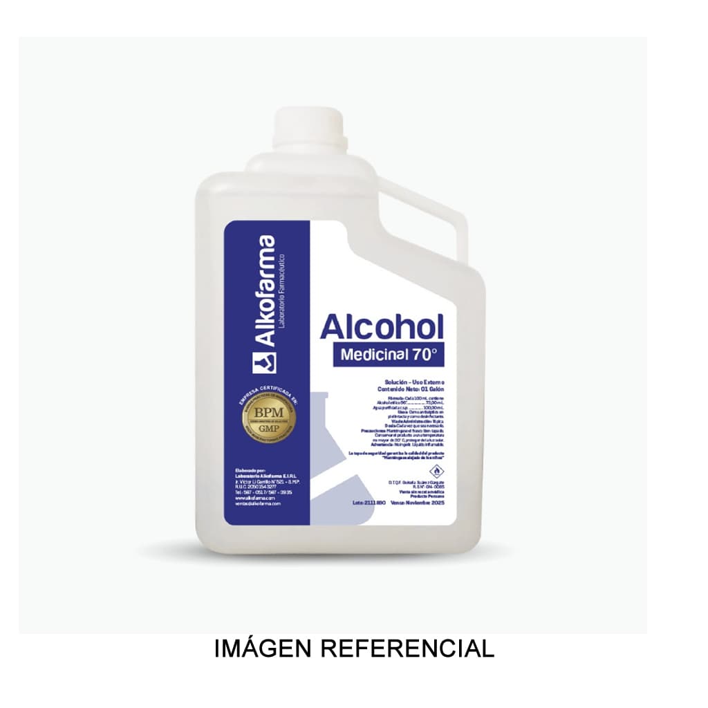 Alcohol medicinal 70° x galón alkofarma - Alkofarma