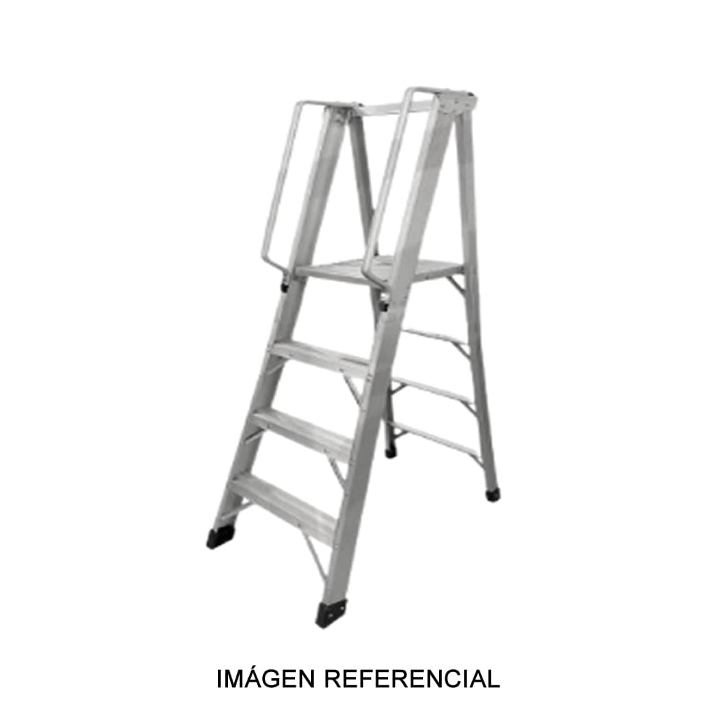 Escalera con plataforma de aluminio 150 kg - Producto Importado