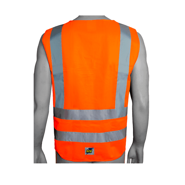 CHALECO RFX ALTA VELOCIDAD NARANJO 4 BANDAS REFLECTIVAS C/CIERRE steelpro