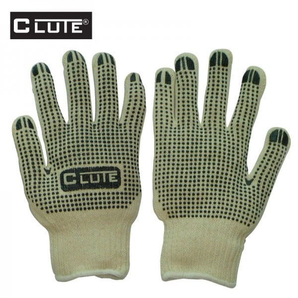 Guante de hilo con puntos de pvc palma y dorso clute