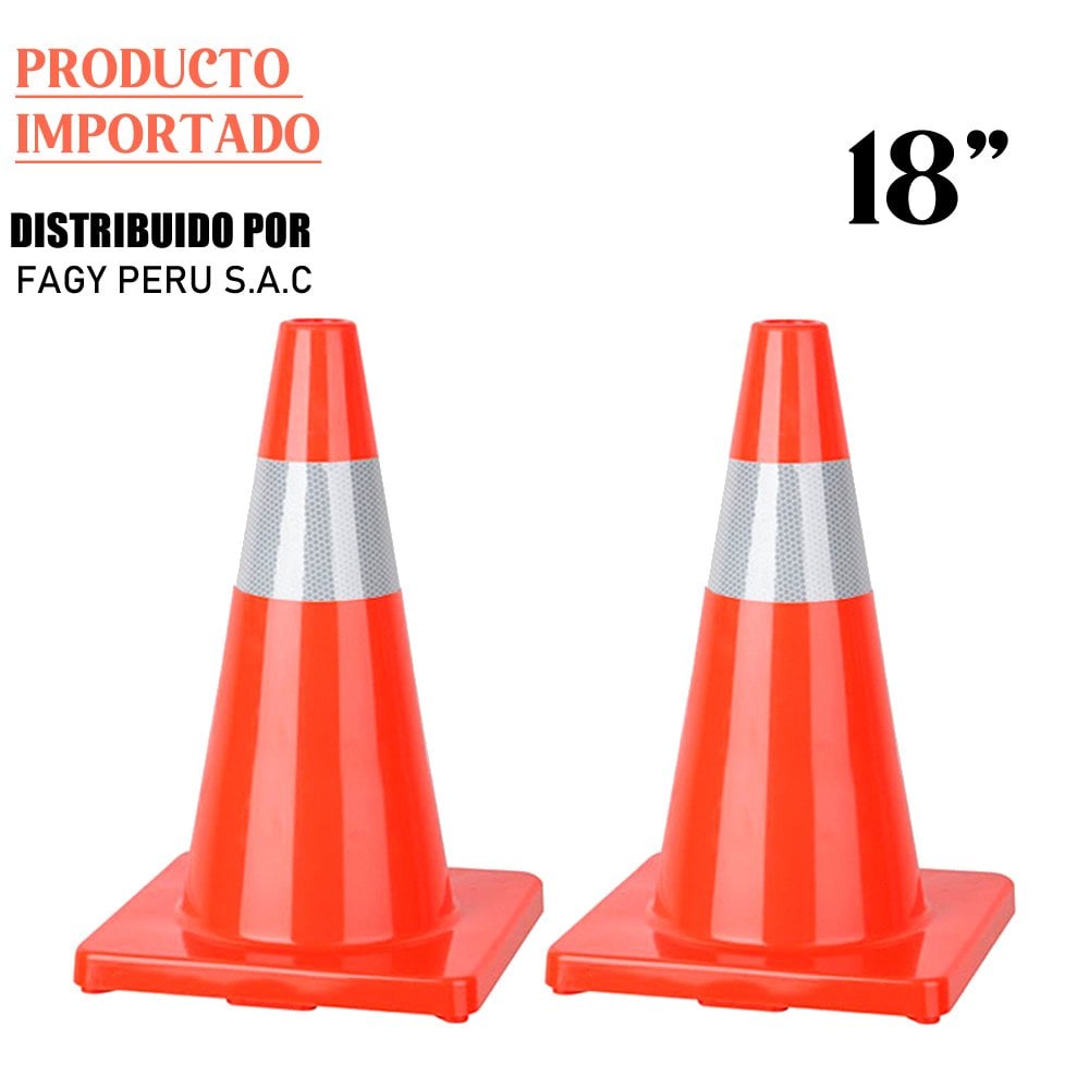 Conos de pvc naranja de 18 pulgadas - Producto Importado