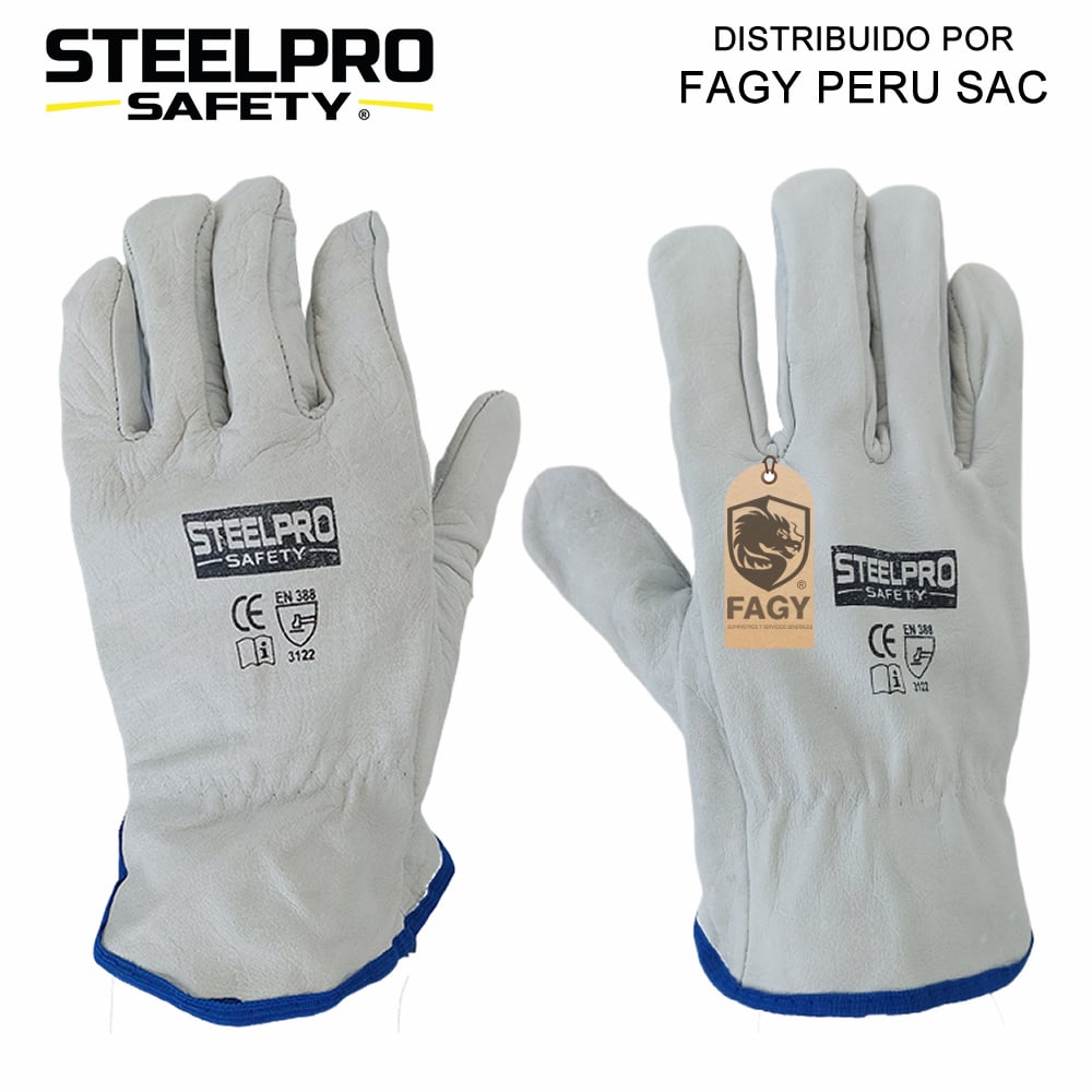 Guante Cuero Badana Blanco Steelpro - Steelpro