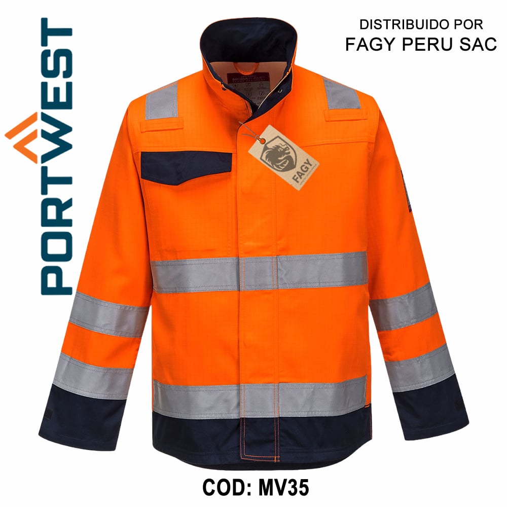 Chaqueta Modaflame RIS naranja/marino MV35