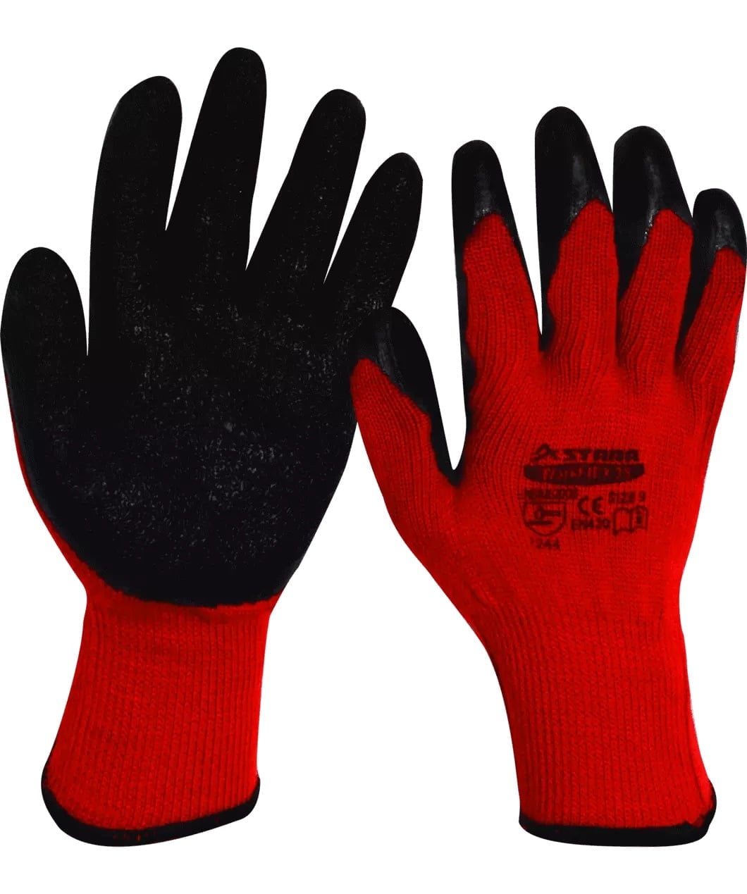 Guante De Polycotton Rojo/Amarillo Con Palma De Caucho Negro - Astara