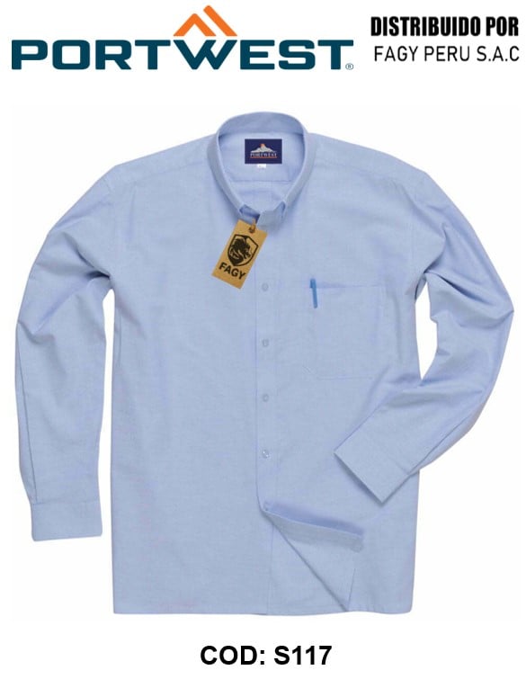 Camisa Easycare Oxford, manga larga S117