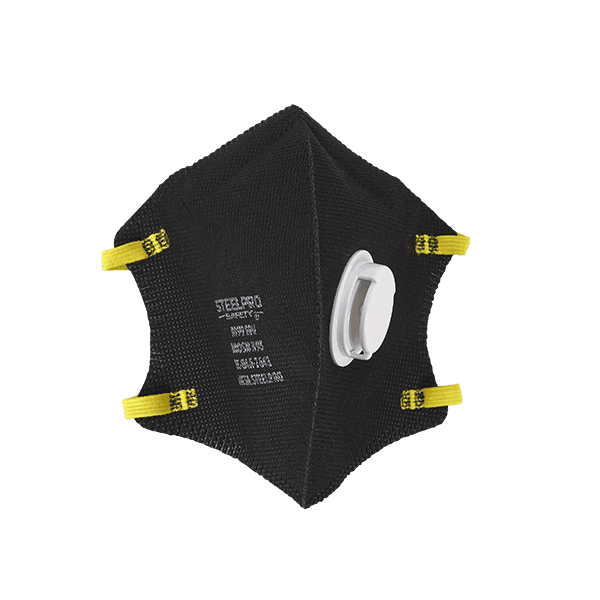 Respirador Descartable Plegable M 9910V c/Válvula Negro - Steelpro