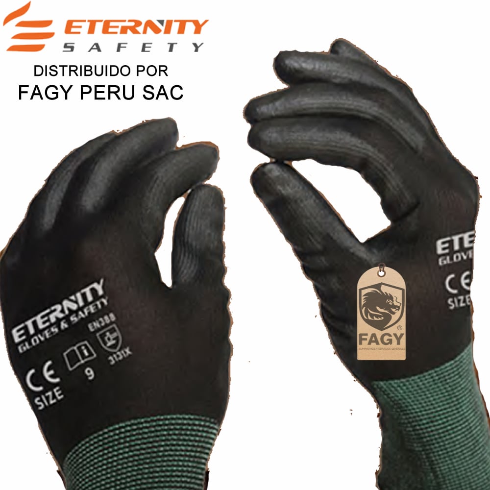 Guante palma de pu negro Eternity - ETERNITY