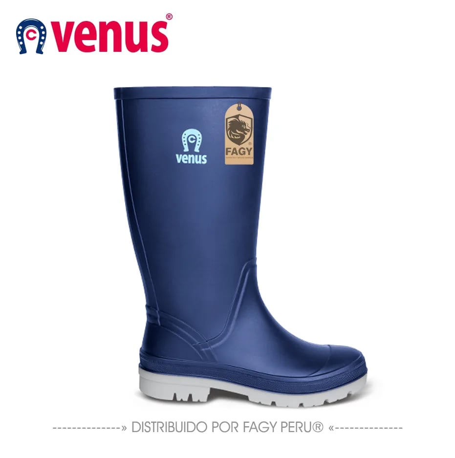 Botas impermeables llanera media azul gris - VENUS