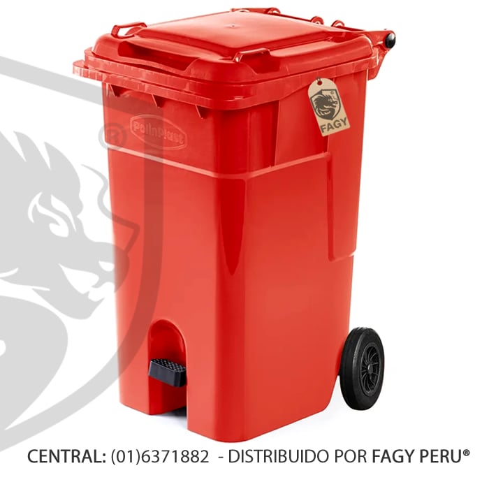 Contenedor de 120 litros con ruedas y pedal - Producto Importado