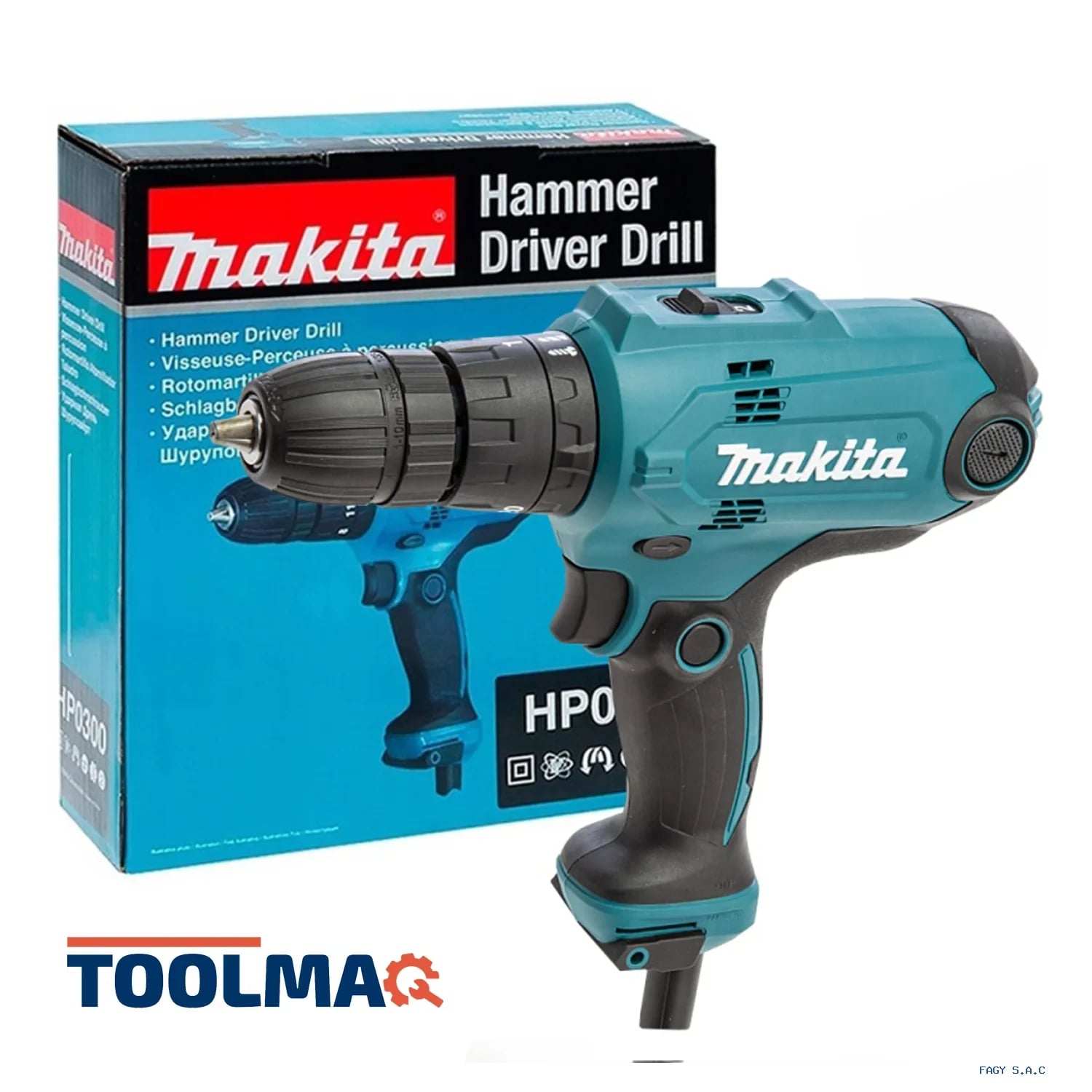 Taladro Percutor 3/8" 320W 22500 gpm Makita HP0300