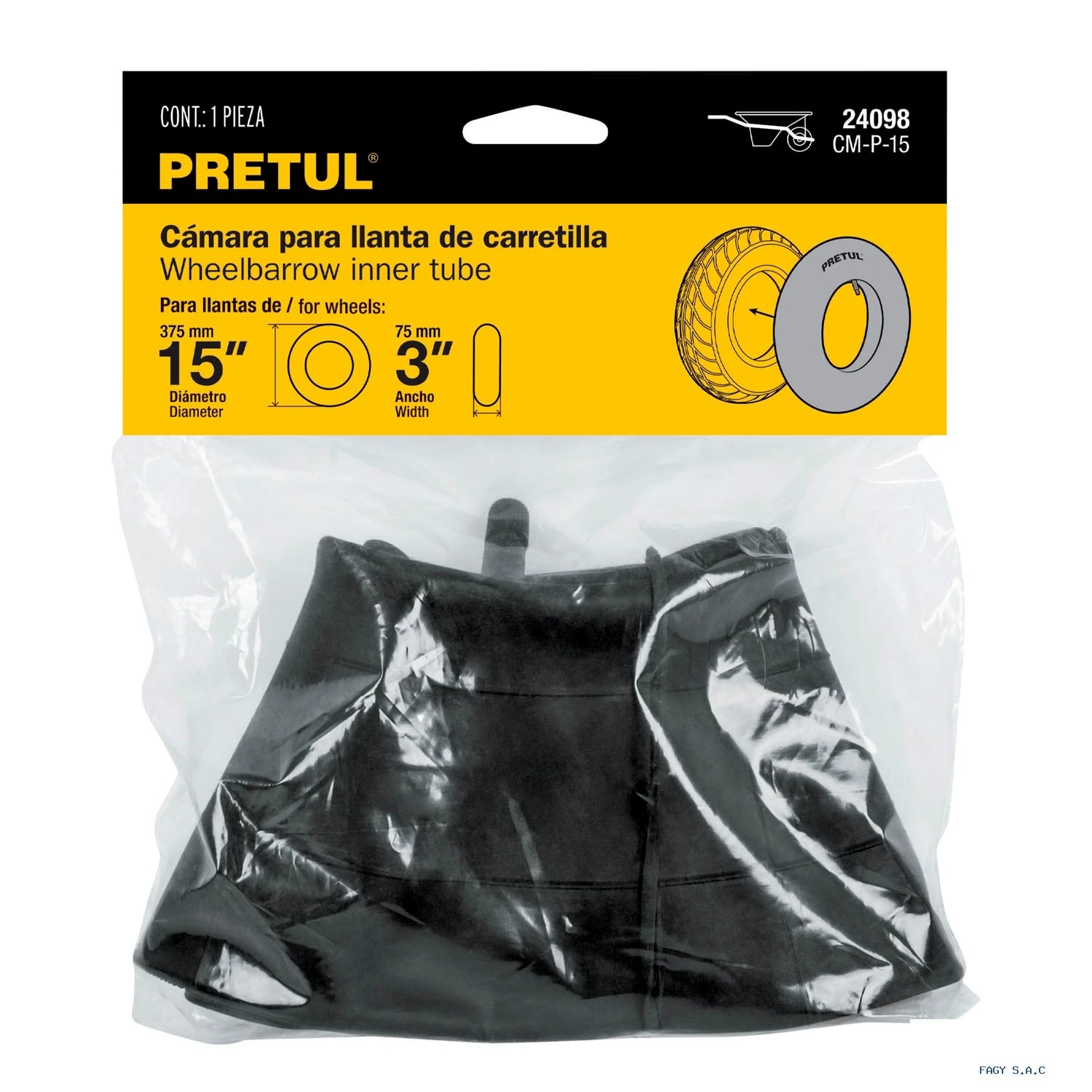 Cámara para llanta de carretilla 14″ Pretul 24098