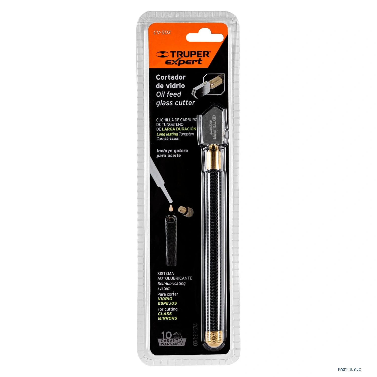 Cortador de vidrio 6″con depósito de aceite 19605