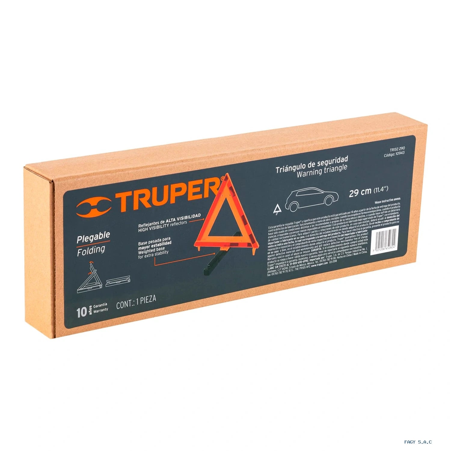 Triángulo de seguridad, 11", TRUPER 10943