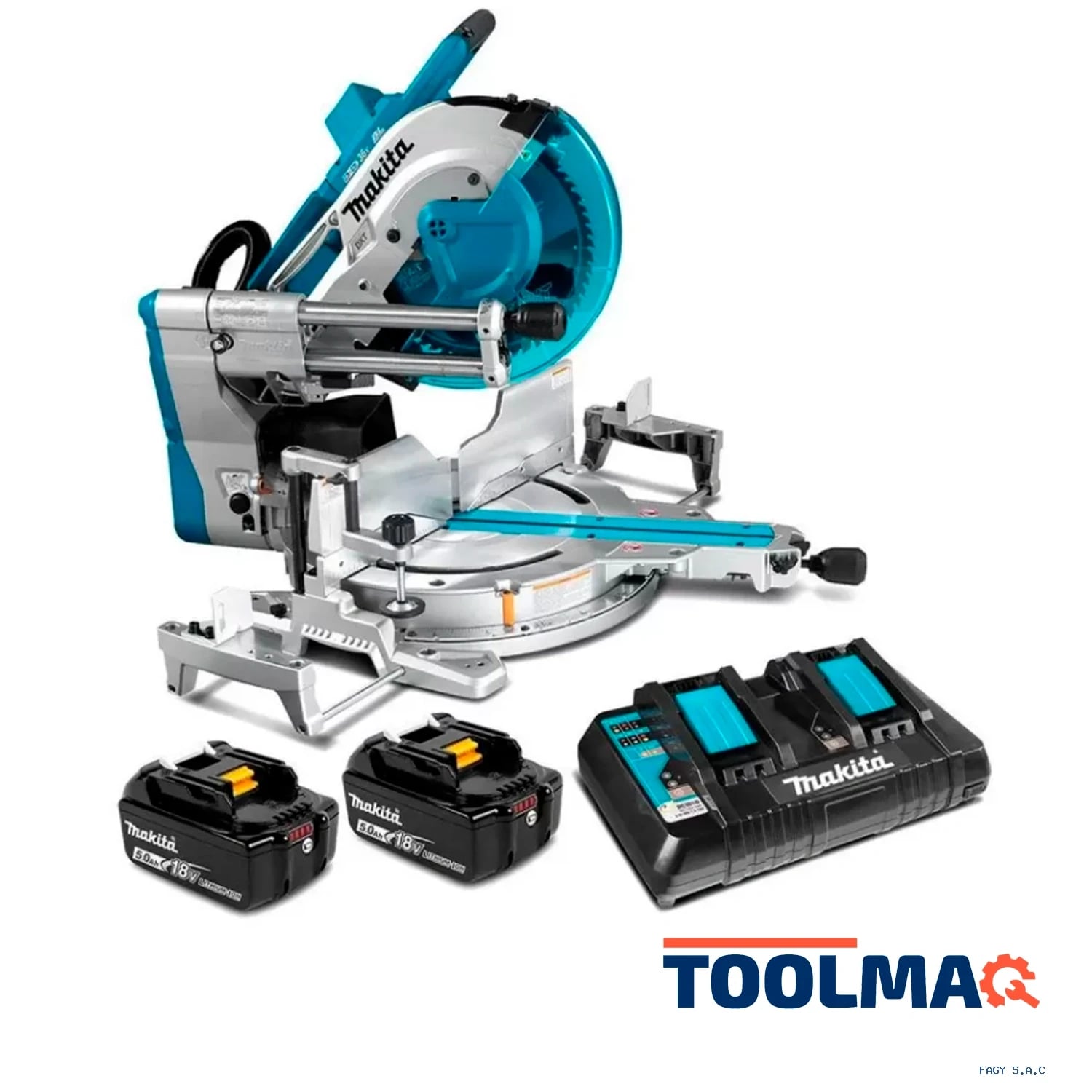 Sierra Ingleteadora 12'' 2 x 18V 36V 4400 rpm BL – DXT – ADT 2 x 5.0Ah Makita DLS212PT2