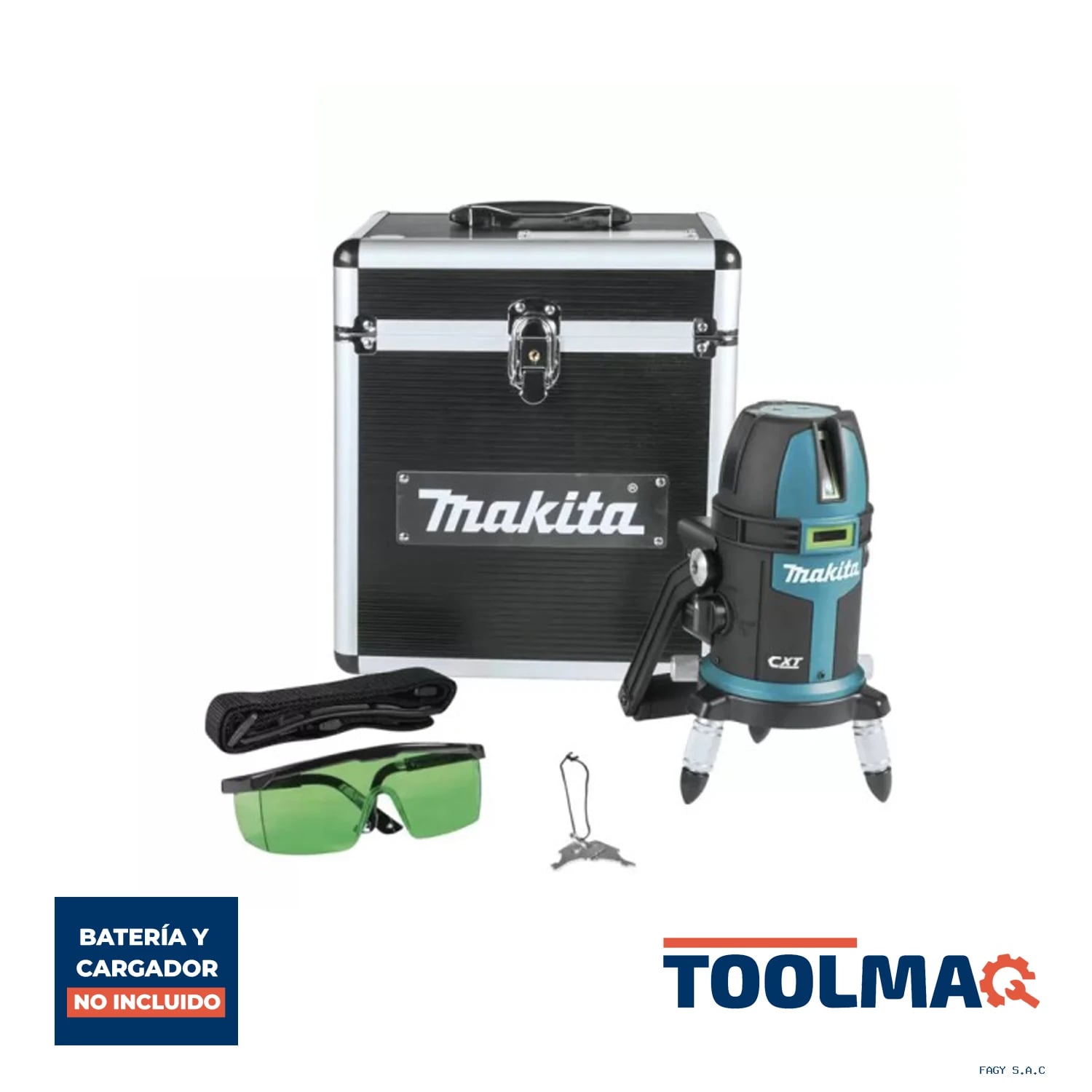 Nivel laser Verde Autonivelante Líneas Cruzadas 12V CXT 15 Metros Baretool (Sin Baterías / Sin Cargador) Makita SK209GDZ