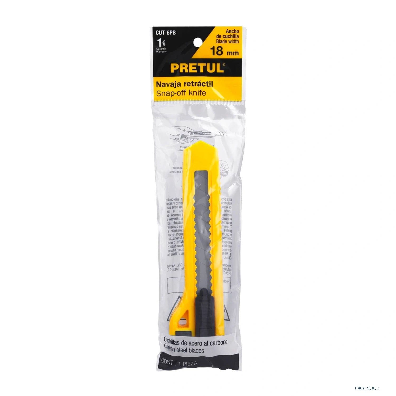 Cutter 18 mm plástico Pretul 22405