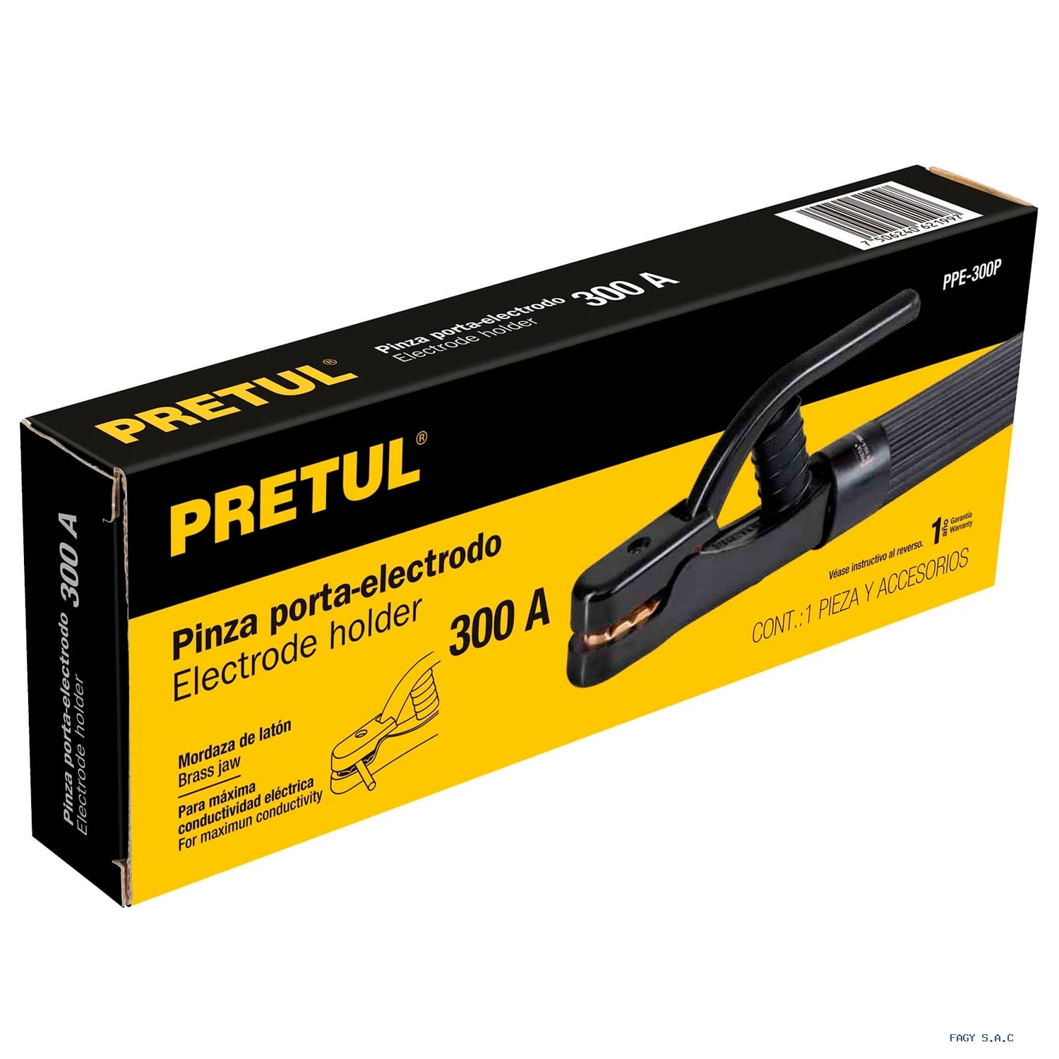 Alicate pinza porta electrodo de 300 A, Pretul 24232