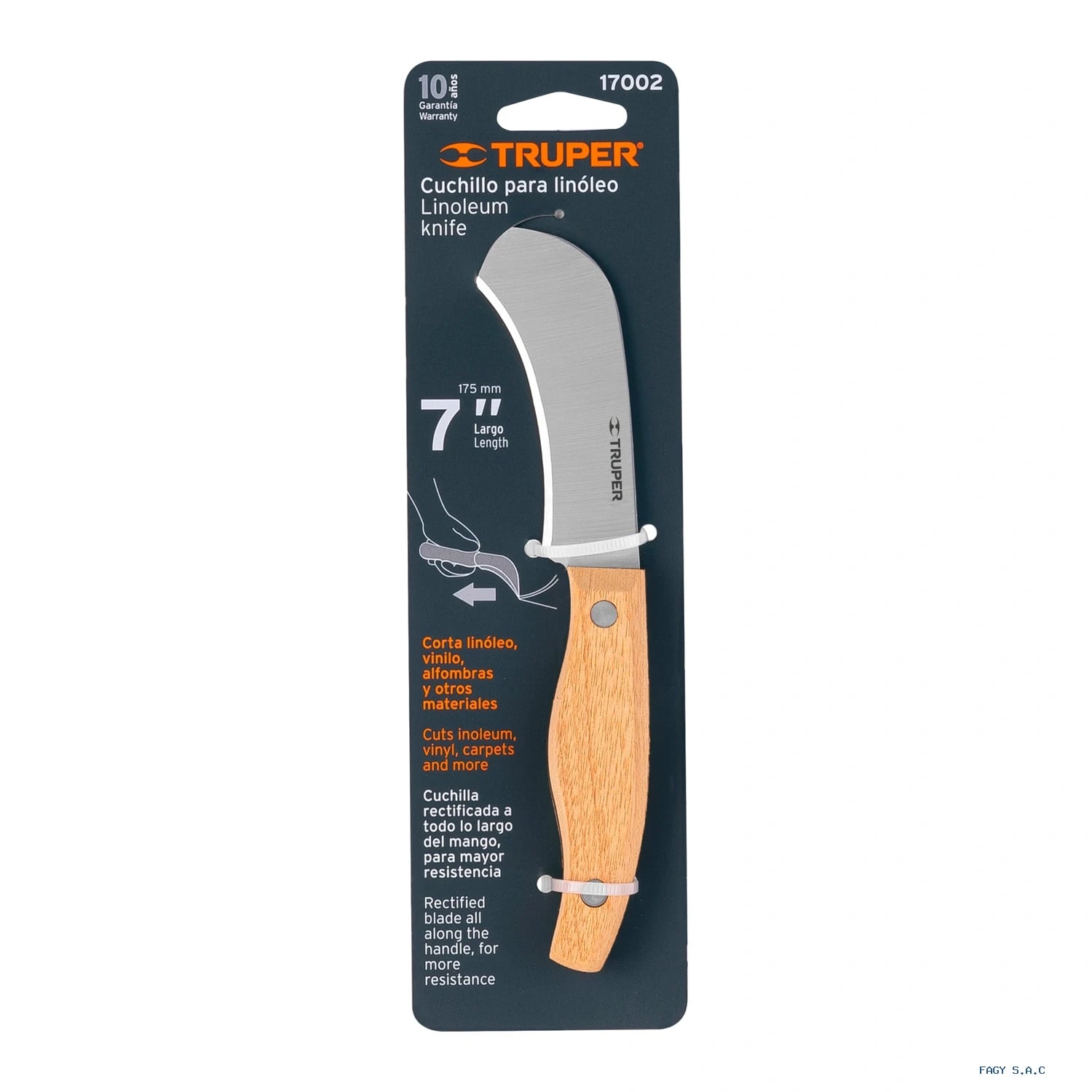 Cuchillo 7″ para linóleo Truper 17002