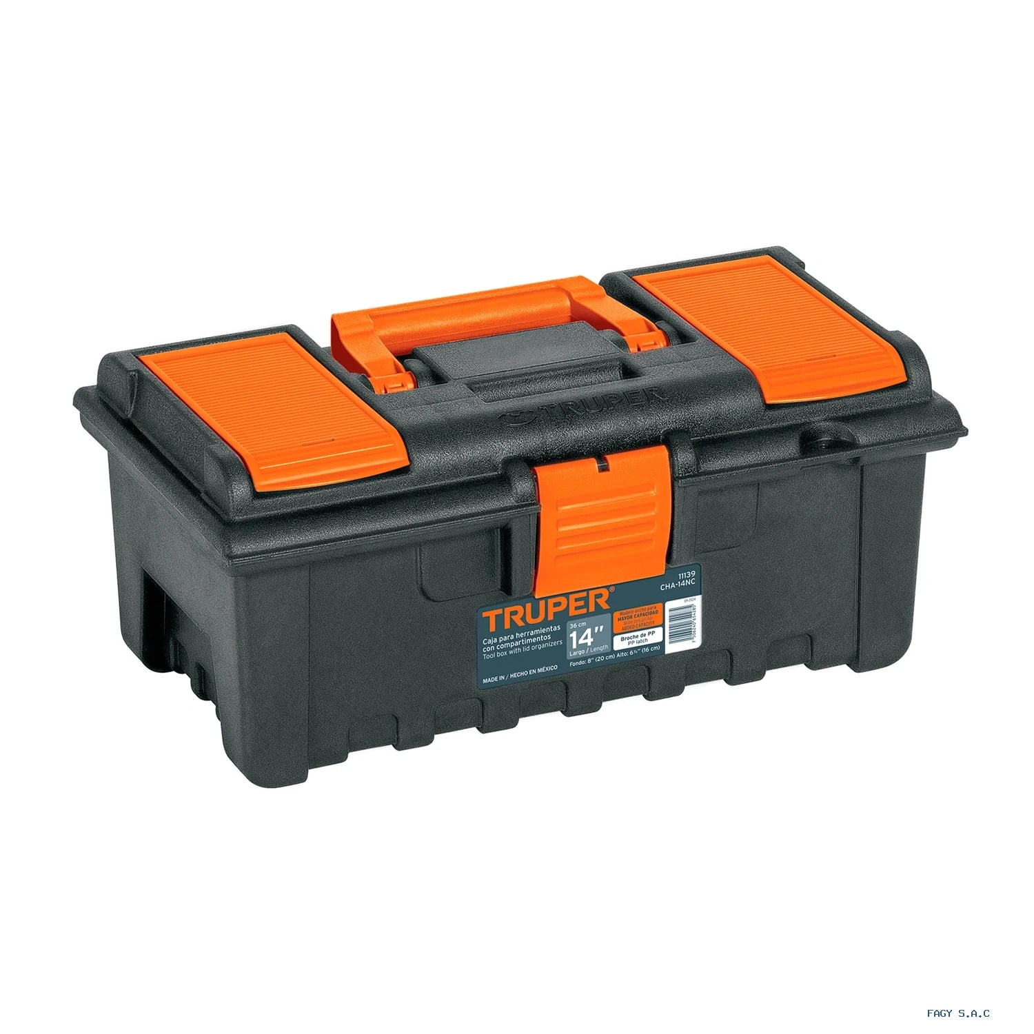 Caja para herramienta de 14" con compartimentos, TRUPER 11139