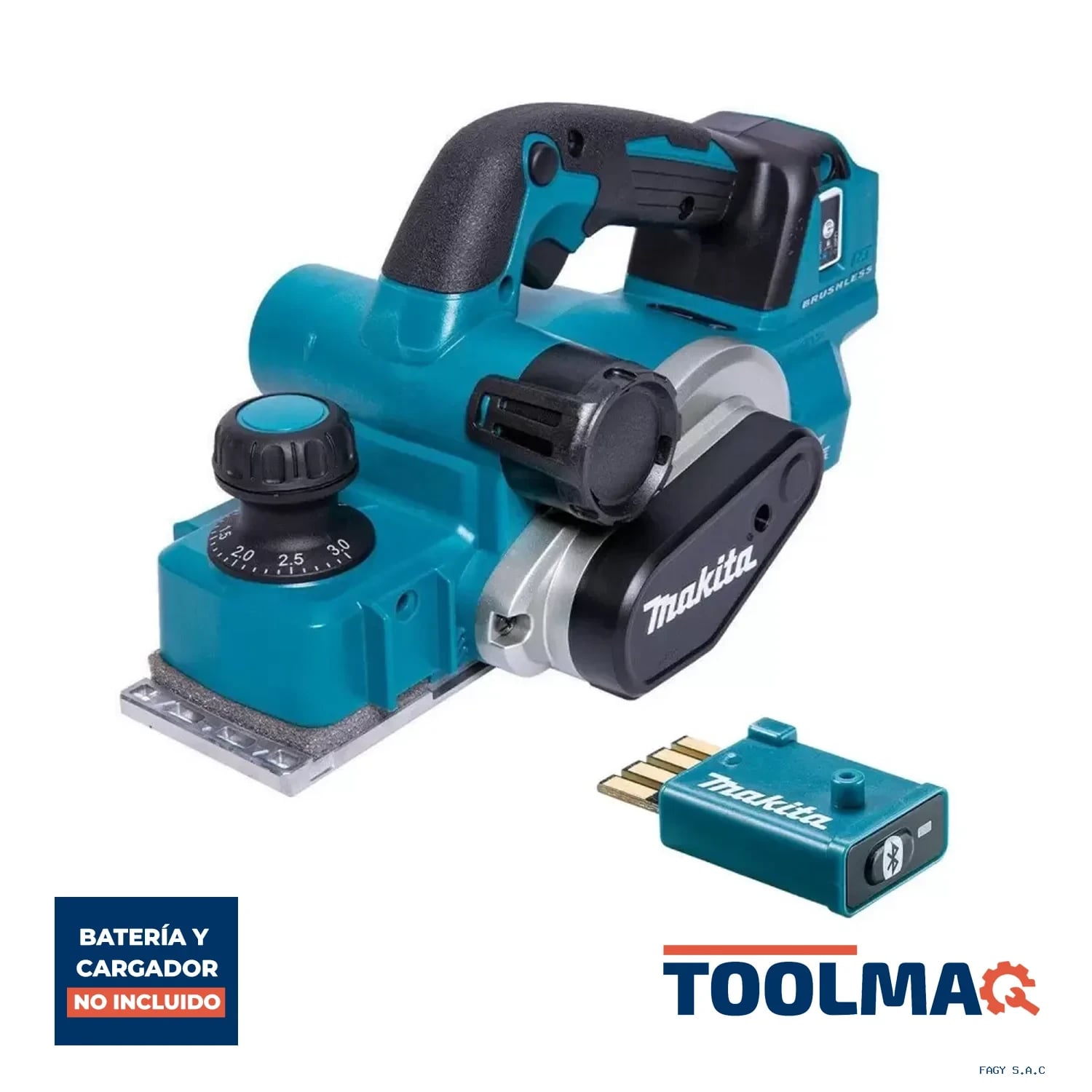 Cepillo Inalámbrico 18V LXT 82mm 3.0 mm profundidad BL – ADT – AWS (Sin Baterías / Sin cargador) incl. AWS Makita DKP181ZU