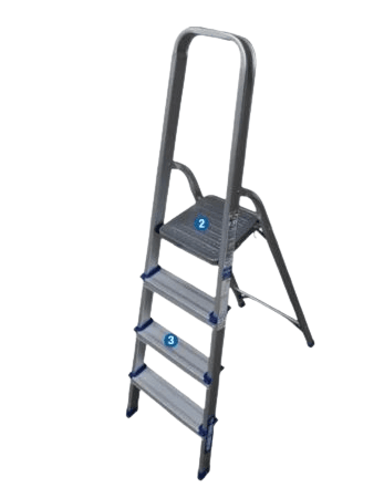 Escalera tipo banqueta aluminio Bronco