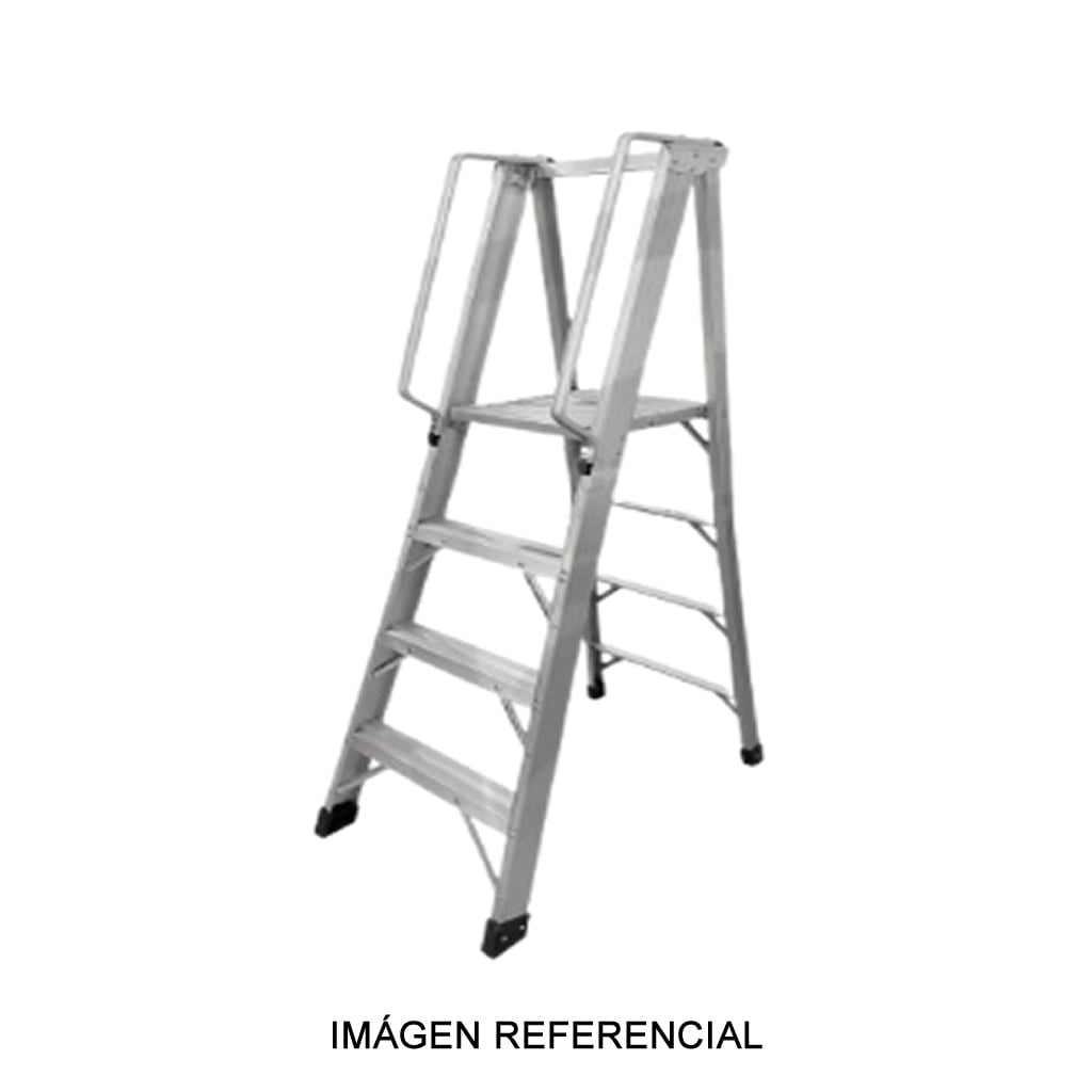 Escalera con plataforma de aluminio 150 kg - Producto Importado