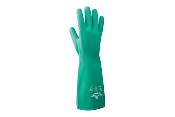 Guantes resistentes a químicos de nitrilo showa 727 - SHOWA