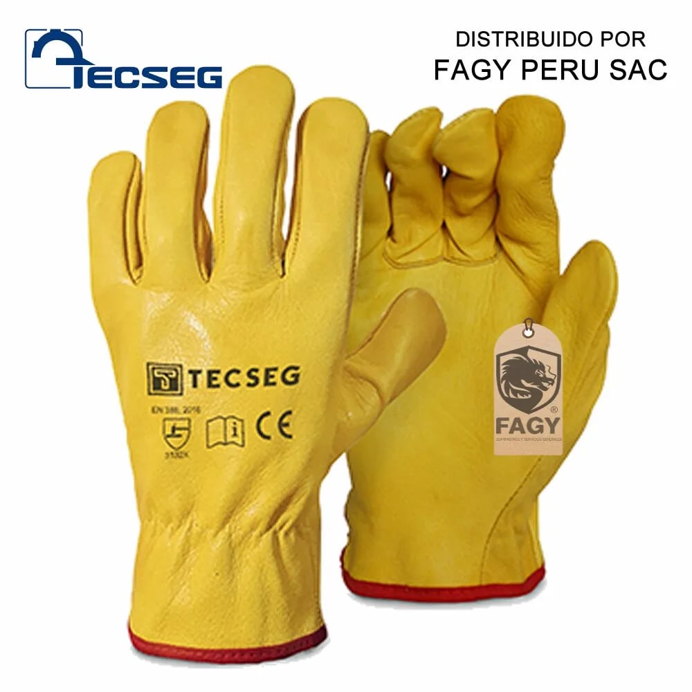 Guante cuero badana amarillo tecseg AS020 - TECSEG