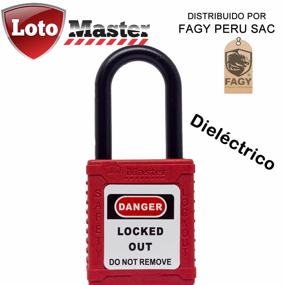 Candado aislado(arco de nylon), aro corto loto master - Loto Master