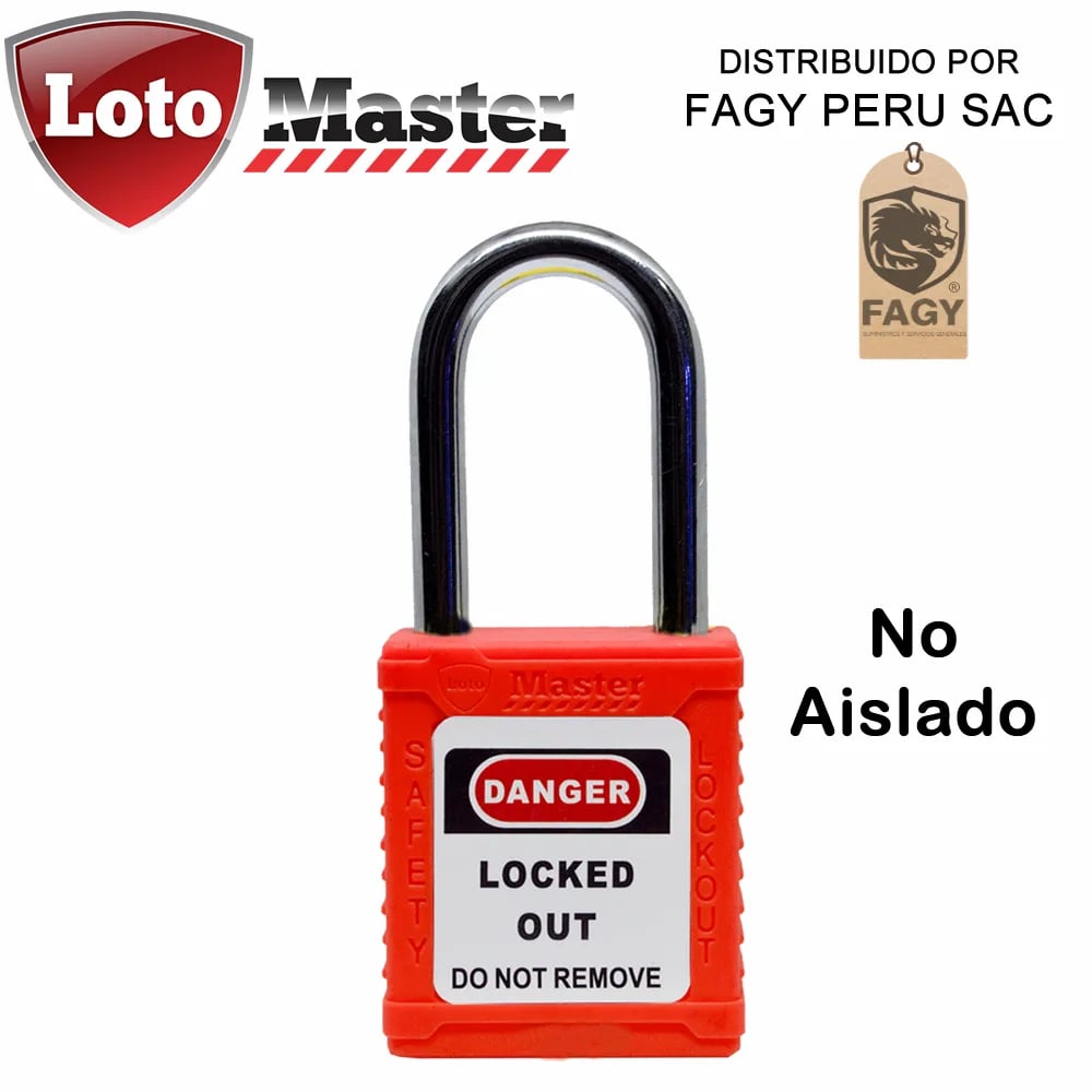 Candado no aislado(arco de acero), aro corto loto master - Loto Master