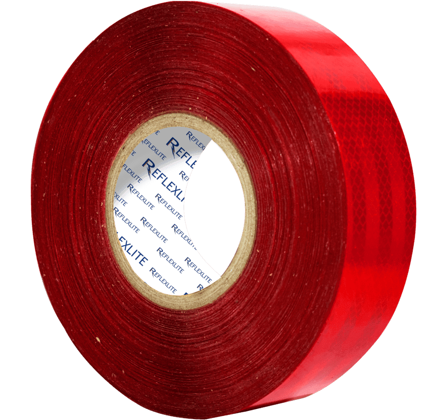 Cinta Reflectiva Roja Sellada Con Lineas Y Logo 5CM(2″) 45.7 Mts - Astara