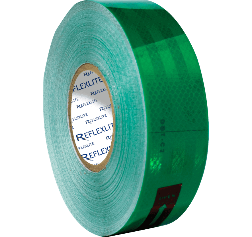 Cinta Reflectiva Verde Sellada Con Lineas Y Logo 5CM(2″) 45.7 Mts - Astara
