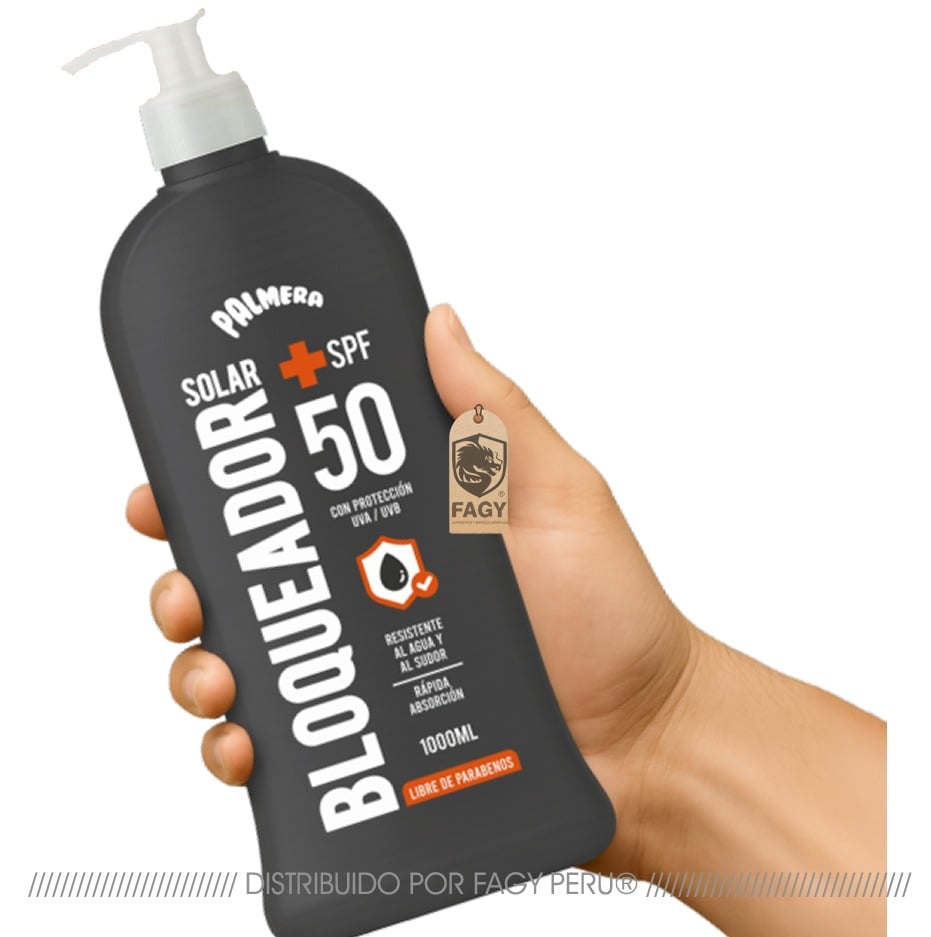 Bloqueador Solar SPF 50 Frasco 1 Litro Palmera Sun