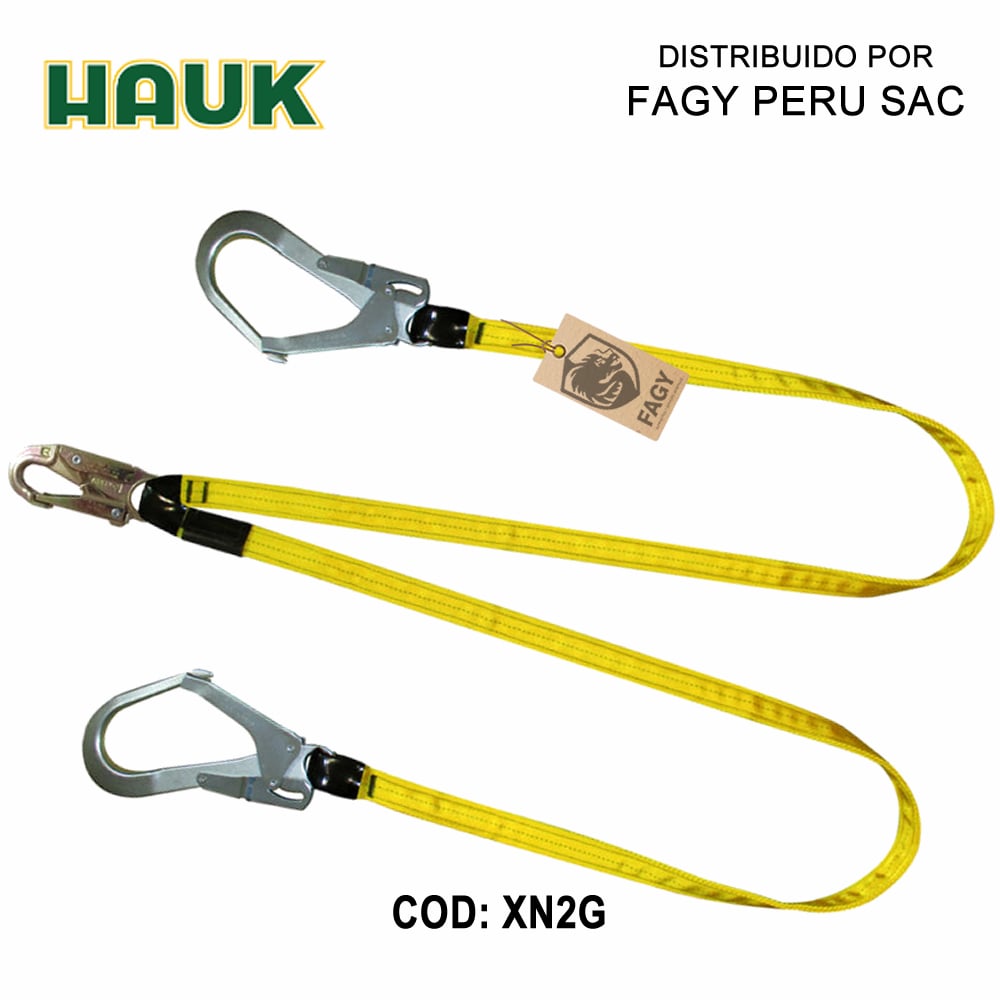 Línea de conexión doble, 1.8m, 1 gancho 3/4″, 2 ganchos 2 1/4″ HAUK XN2G - HAUK