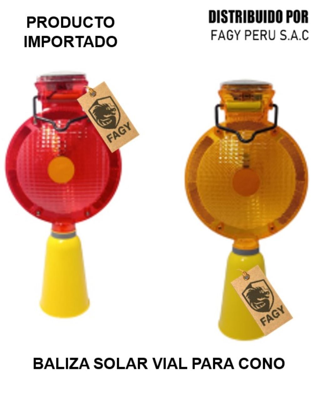 Baliza Solar para Cono Importado - Producto Importado