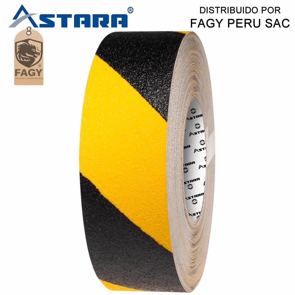 Cinta antideslizante amarillo/negro 5cm x 18m Astara - Astara