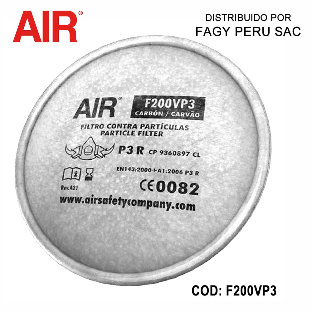 Filtro para particulas y vapores organicos AIR F200VP3 - Air Safety