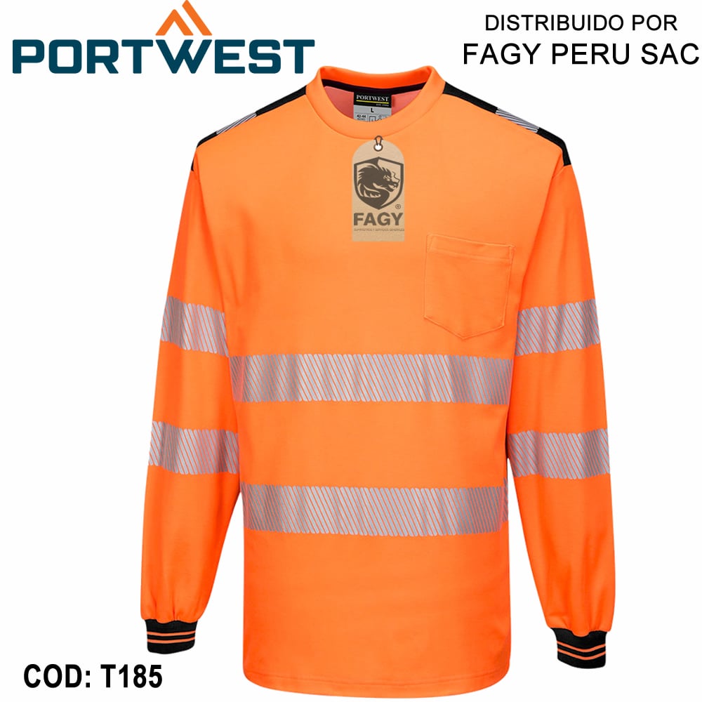 Camiseta de alta visibilidad de manga larga pw3 t185