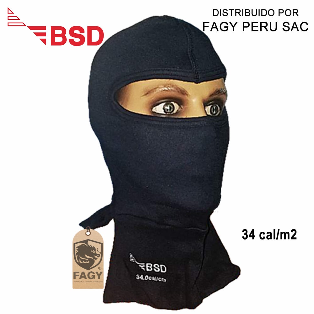 Balaclava ignífuga contra el arco eléctrico 34 cal BSD