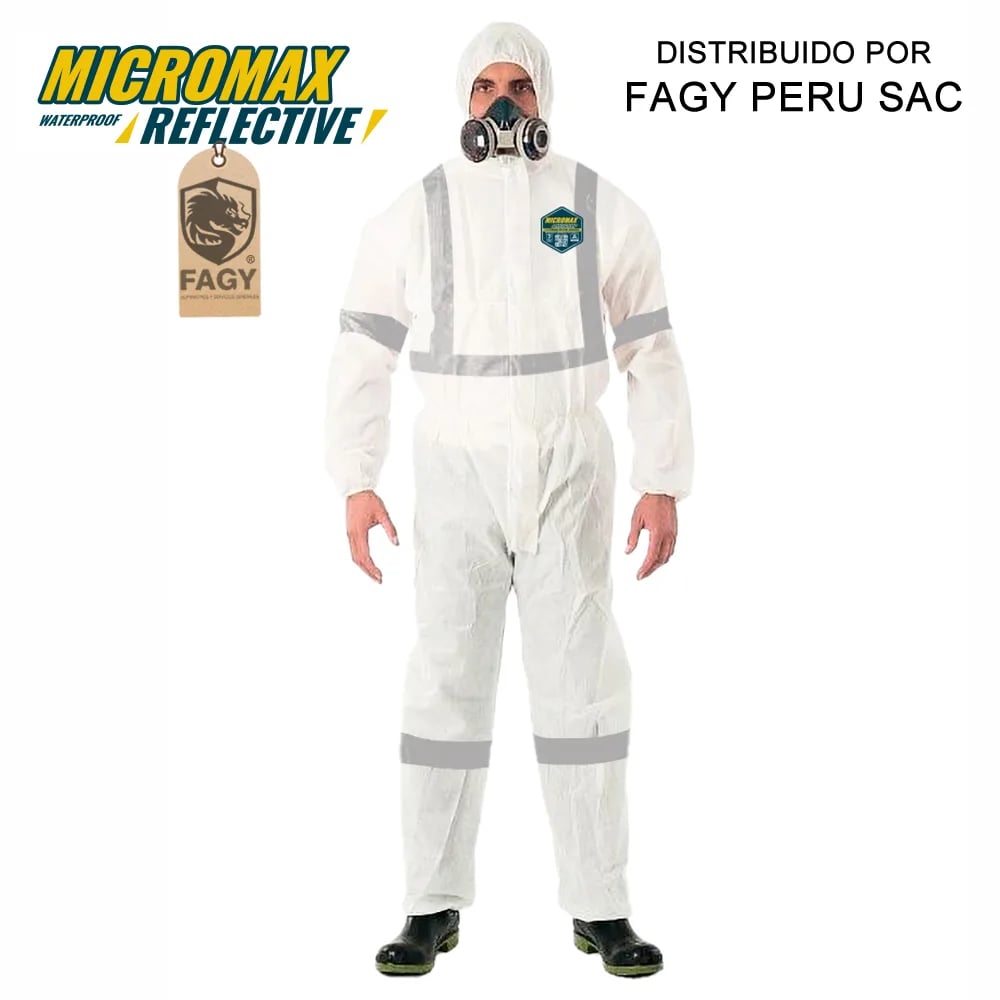 Traje Tyvek Blanco Micromax Waterproof con cinta reflectiva - Producto Importado
