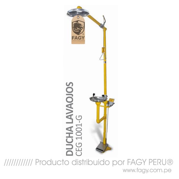 Ducha lavaojos acero galvanizado con pedal CEG 1001-G - CEG