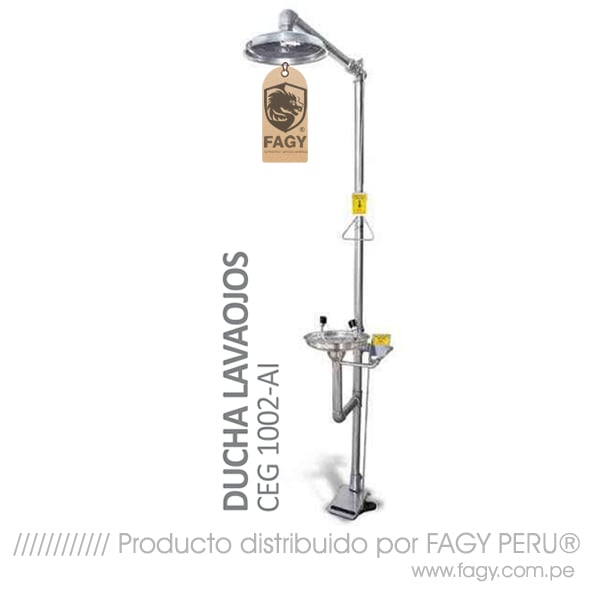 Ducha lavaojos acero inoxidable con pedal CEG 1002-AI - CEG